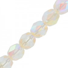 Czech Fire polished faceted glass beads 3mm Crystal yellow rainbow